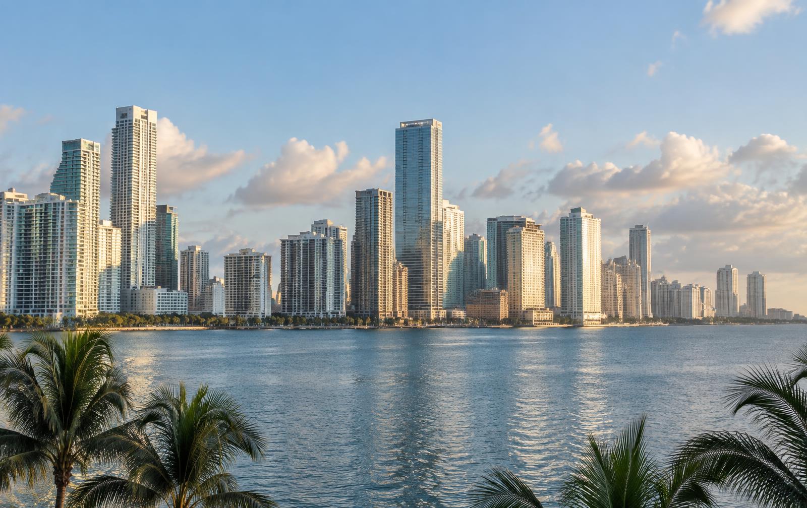 Miami skyline across Biscayne Bay