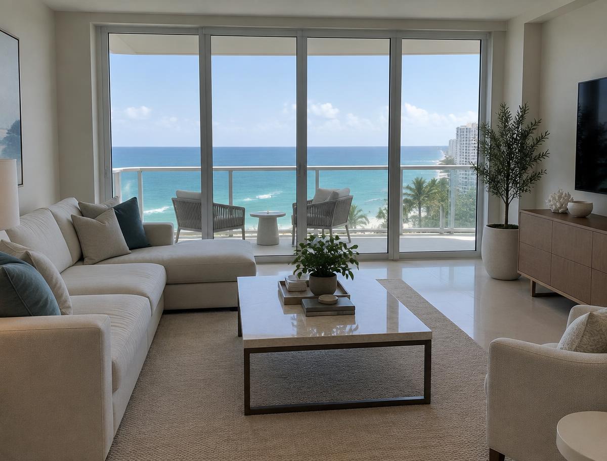 Living area & balcony doors